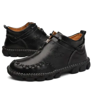 Men's Casual Plus Size Cowhide Martin Boots