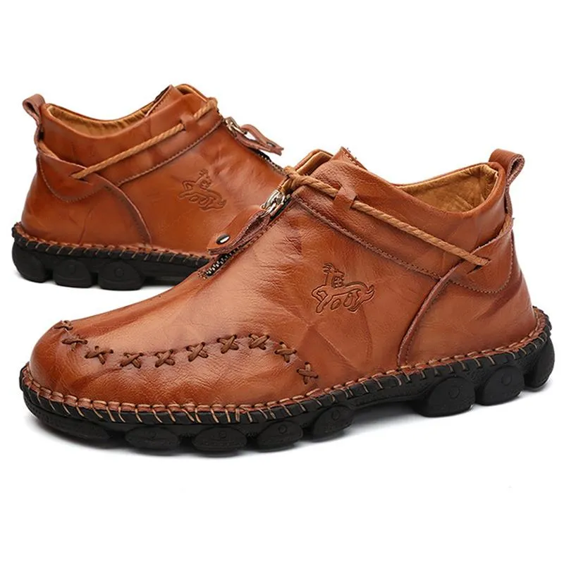 Men's Casual Plus Size Cowhide Martin Boots