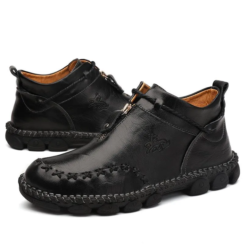 Men's Casual Plus Size Cowhide Martin Boots