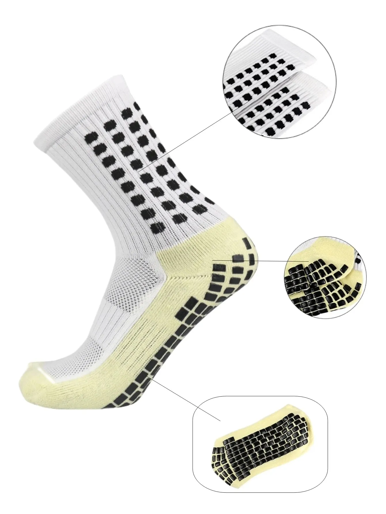 Men's Knee-High Soccer Socks with Non-Slip Grip Pad