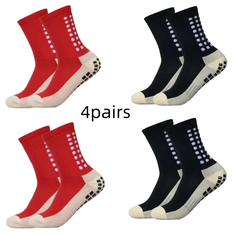 Men's Knee-High Soccer Socks with Non-Slip Grip Pad