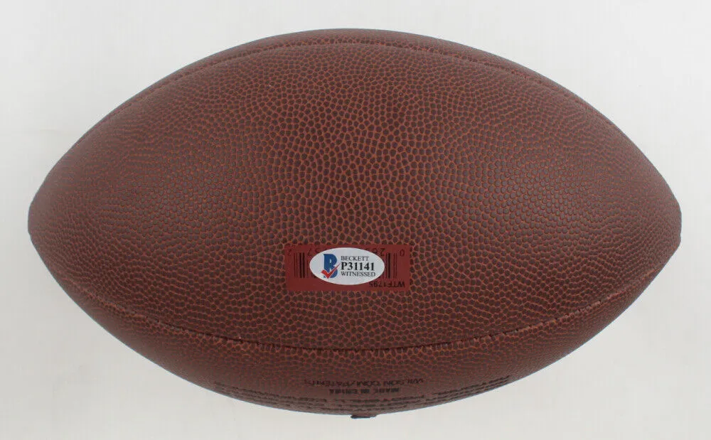 Mike Alstott Signed Wilson NFL Football (Beckett) Tampa Bay Buccaneer All Pro FB