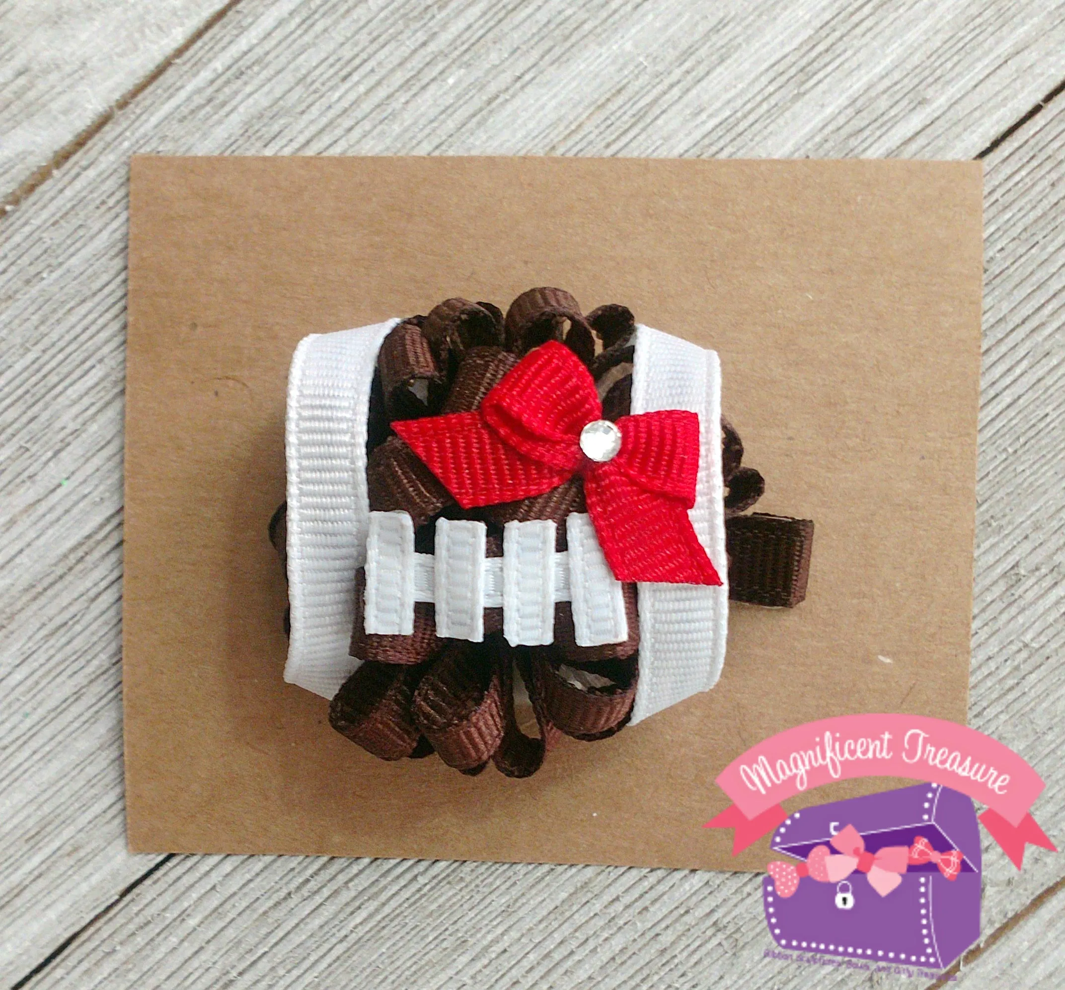 Mini Size Football Girls Hair Bow - You Choose Team Color - Puff Bow