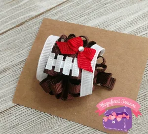 Mini Size Football Girls Hair Bow - You Choose Team Color - Puff Bow