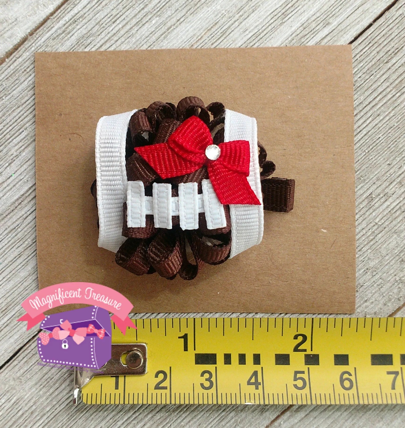 Mini Size Football Girls Hair Bow - You Choose Team Color - Puff Bow