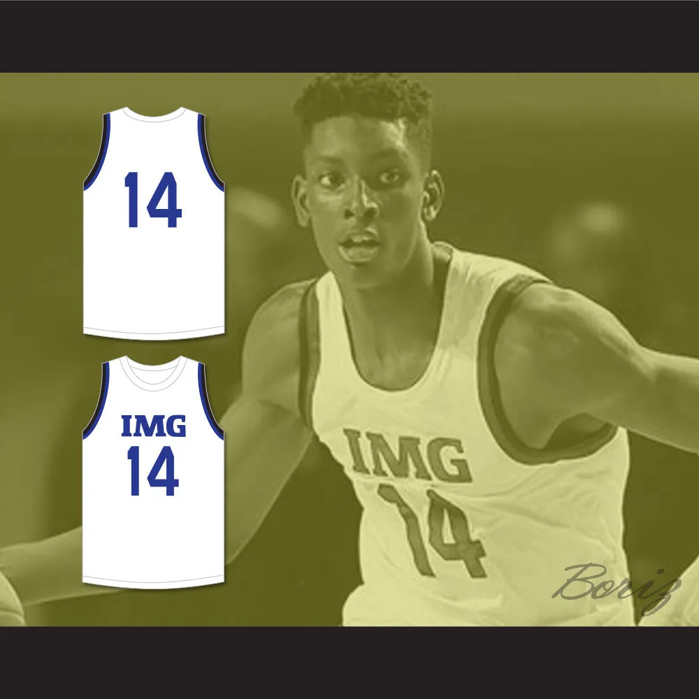 Moussa Diabate 14 IMG Academy White Basketball Jersey 1