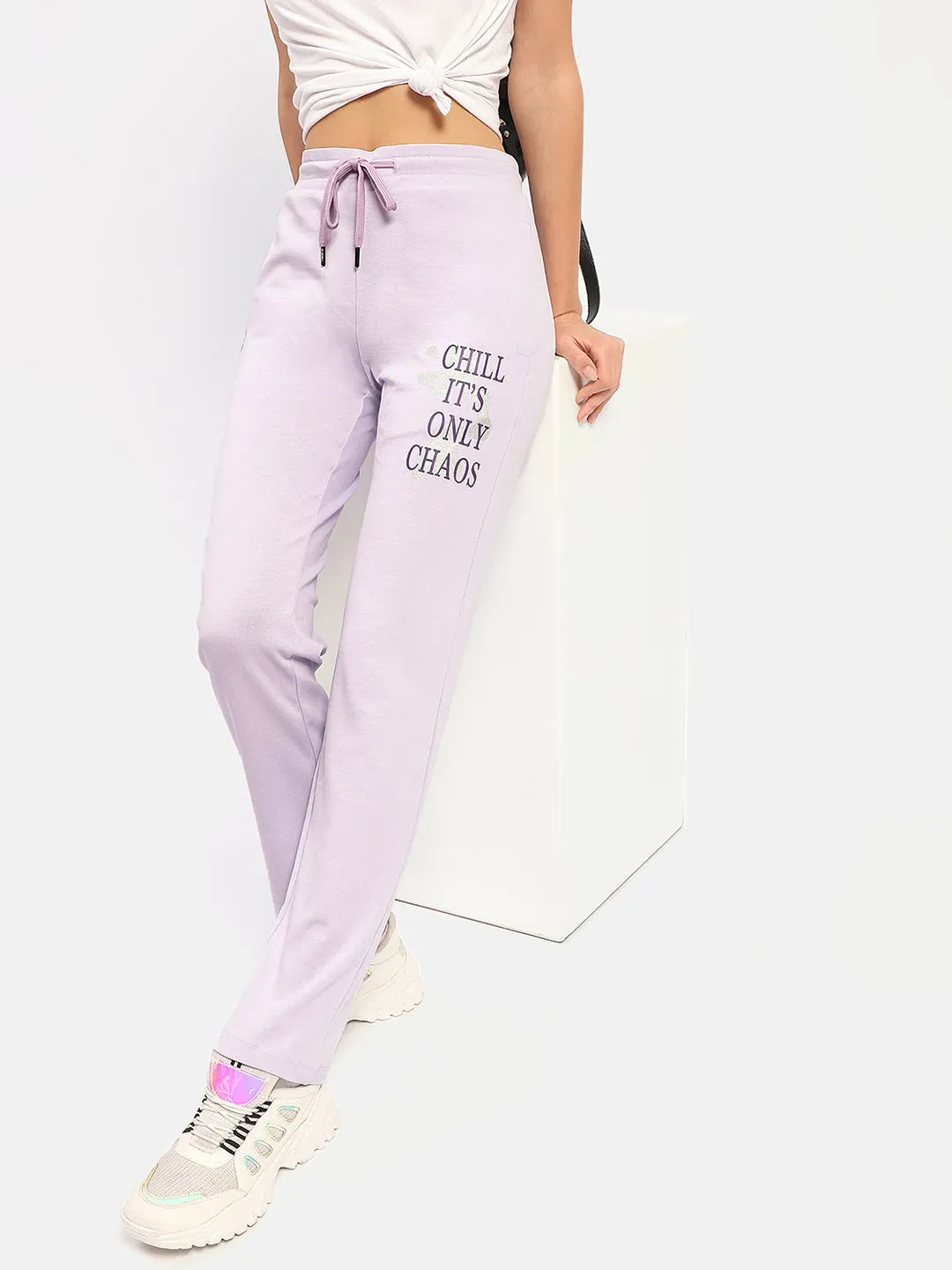 mSECRET Typography Mauve Track Bottom