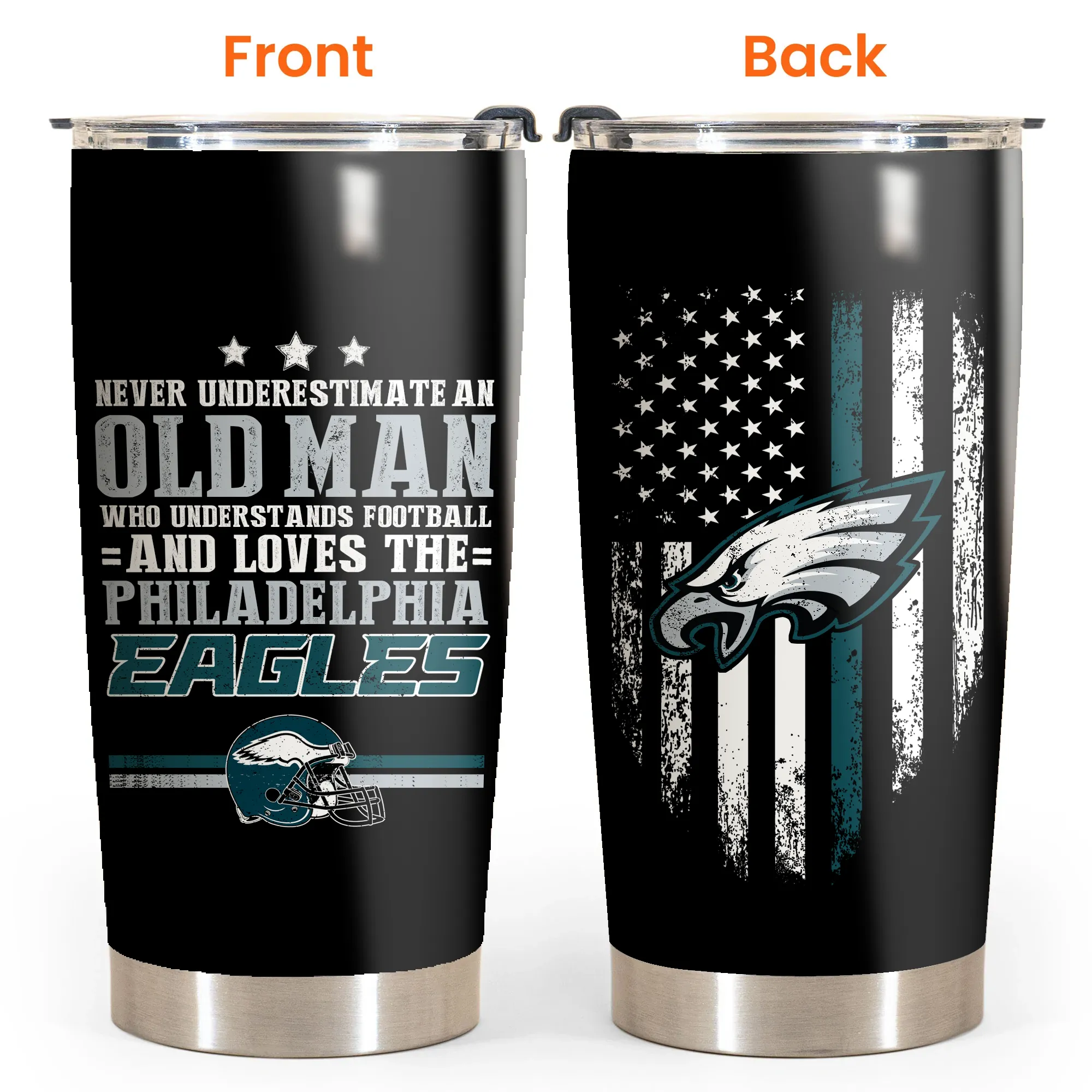 Never Underestimate An Old Man Who Loves The Philadelphia Football Tumbler