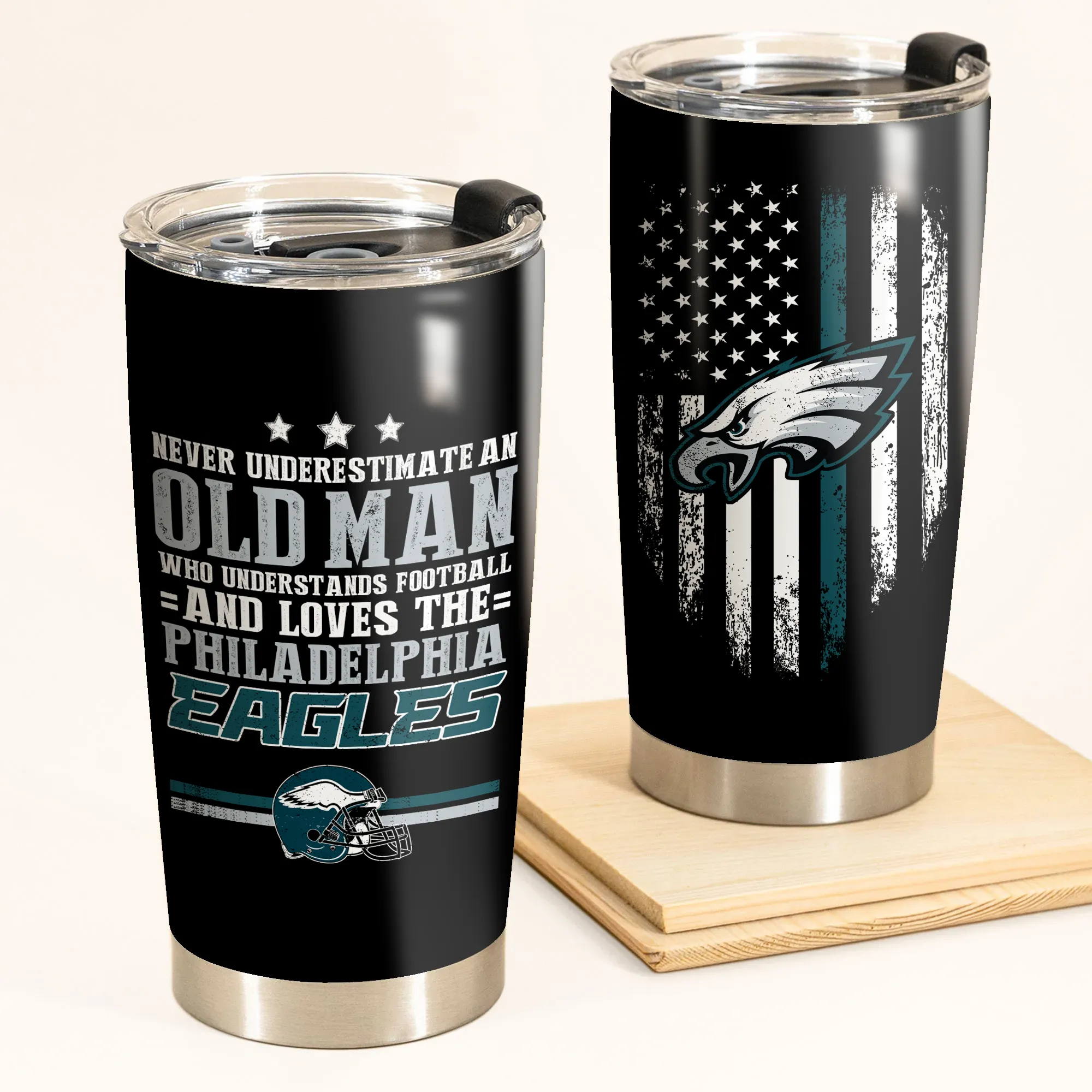 Never Underestimate An Old Man Who Loves The Philadelphia Football Tumbler
