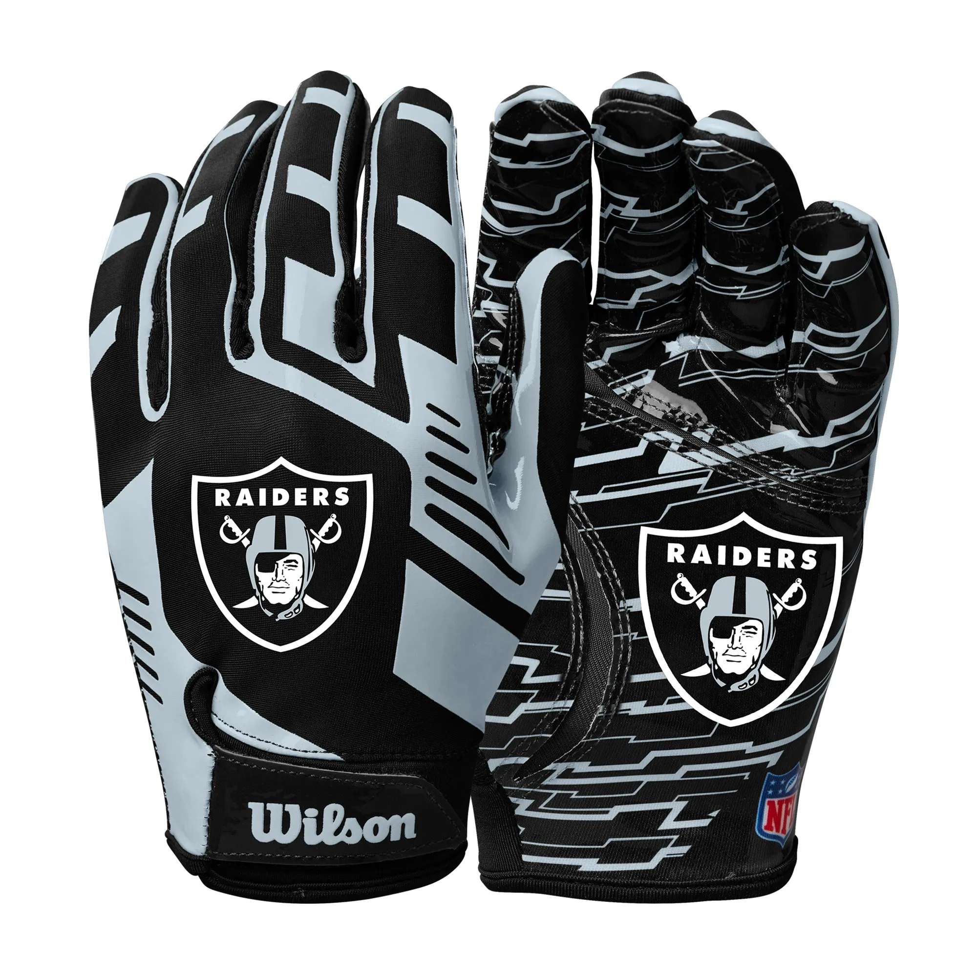 NFL Stretch Fit Youth Receivers Gloves - Las Vegas Raiders