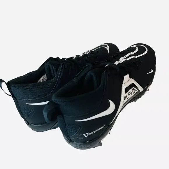 Nike Alpha Menace 3 Shark Football Cleat Black/White CV0582-001 Men's Size 15