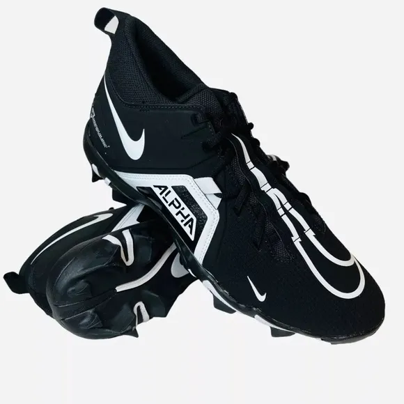 Nike Alpha Menace 3 Shark Football Cleat Black/White CV0582-001 Men's Size 15