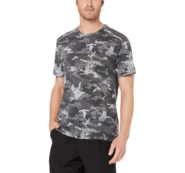 Nike Breathe Rise 365 Miler T-Shirt - Black/Grey Camo