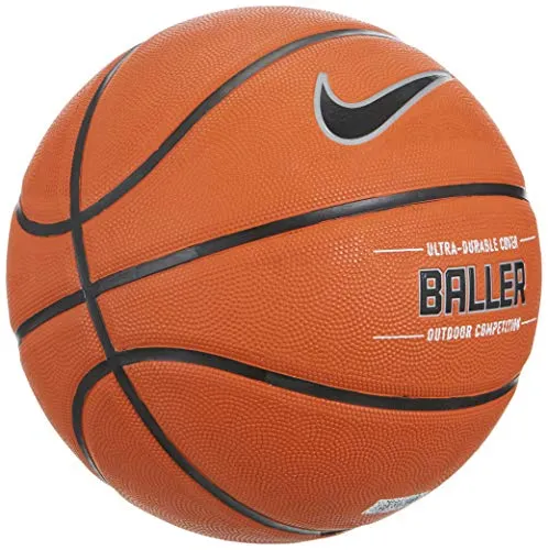 Nike BS3009-855 Rubber Basketball, Size 7, (Orange, Black, Metal Silver)