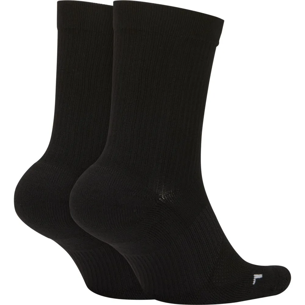 Nike Court Multiplier Cushioned Socks 2 Pack (Black)