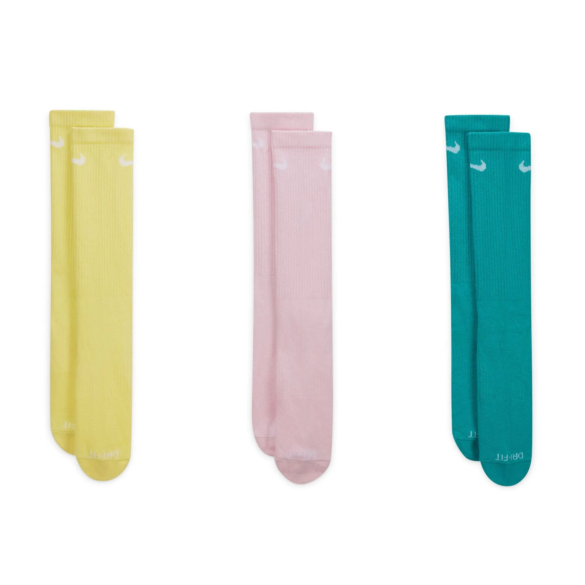 Nike Everyday Plus Lightweight Women's Training Crew Socks (3 Pairs Blue/Pink/Yellow)