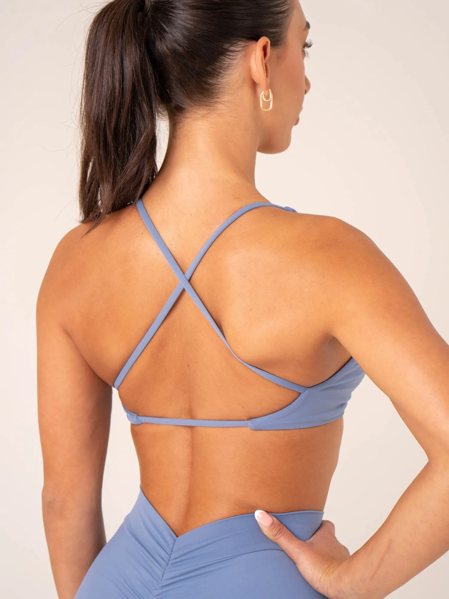 NKD Twist Sports Bra - Stonewash Blue