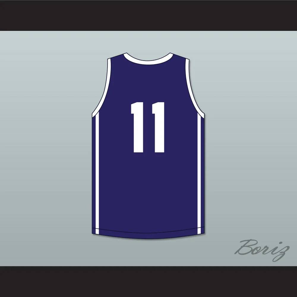 Ousmane Dieng 11 PFBB Pole France BasketBall Navy Blue Basketball Jersey 1