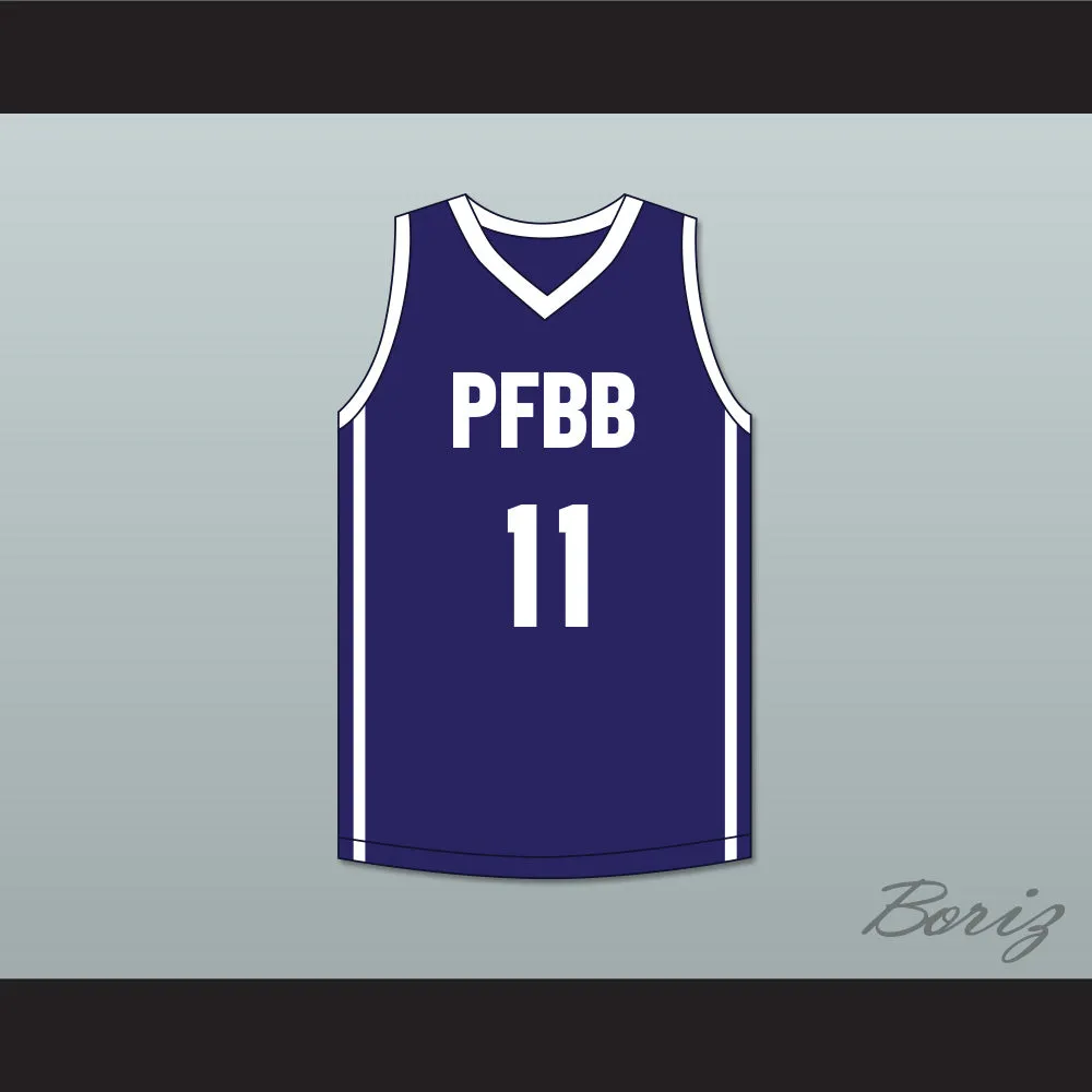 Ousmane Dieng 11 PFBB Pole France BasketBall Navy Blue Basketball Jersey 1