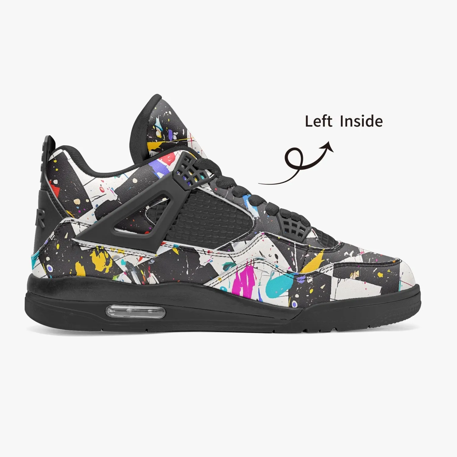 Paint Splattered SKA Checkered Basketball Shoes Unisex