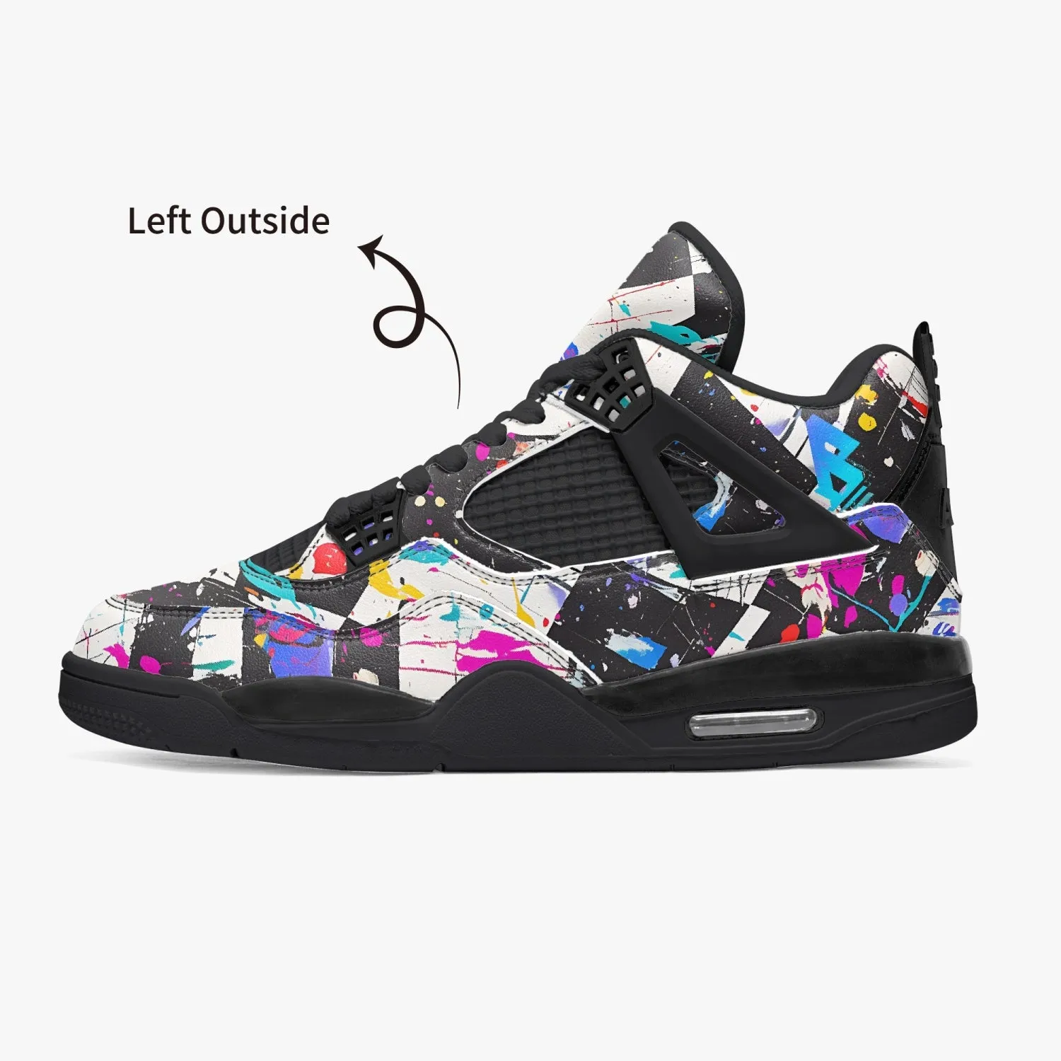 Paint Splattered SKA Checkered Basketball Shoes Unisex