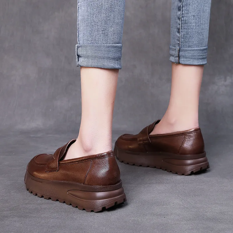 Penny Loafer Vintage Handmade Genuine Leather  Women's  Shoes