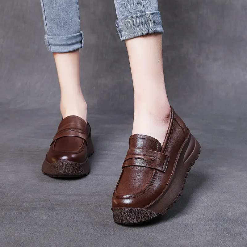 Penny Loafer Vintage Handmade Genuine Leather  Women's  Shoes