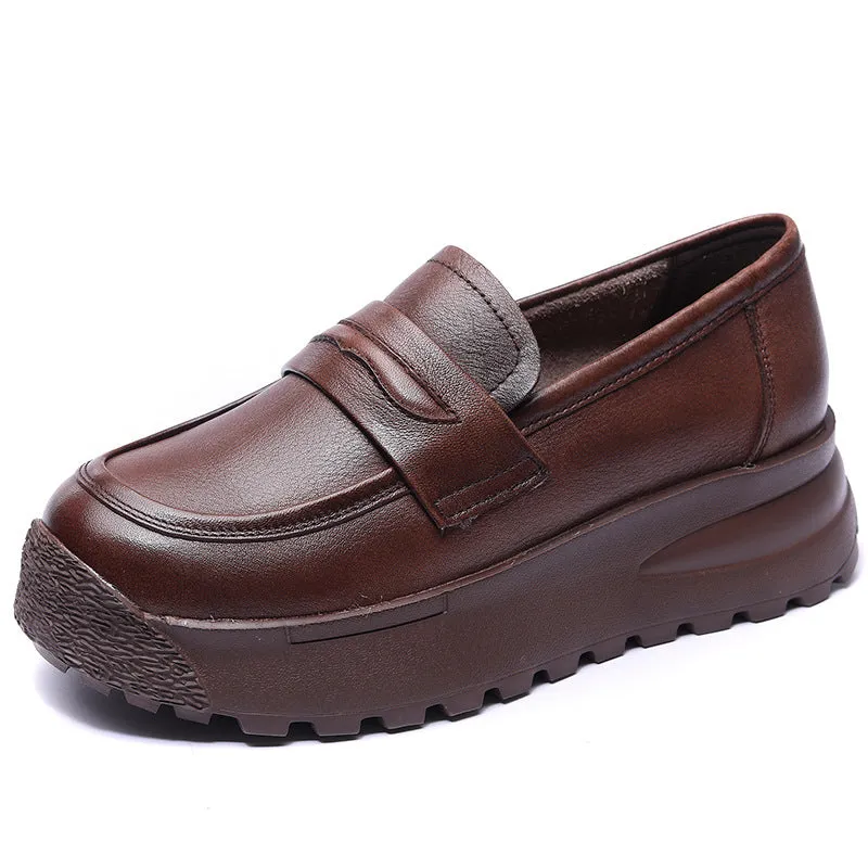 Penny Loafer Vintage Handmade Genuine Leather  Women's  Shoes