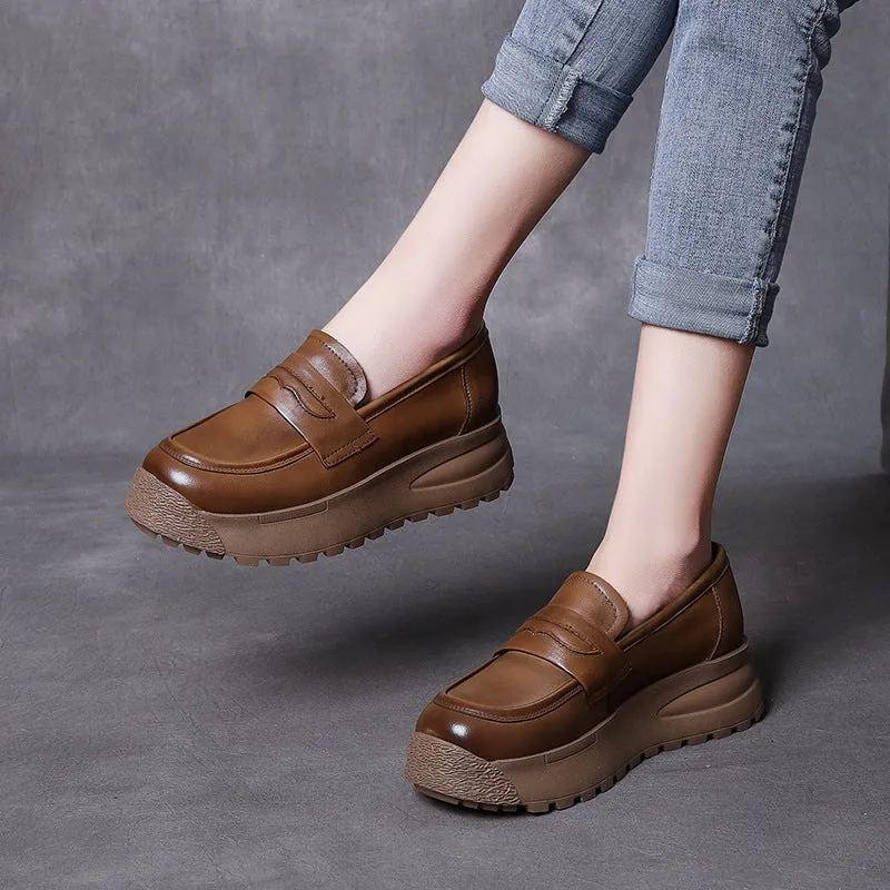 Penny Loafer Vintage Handmade Genuine Leather  Women's  Shoes