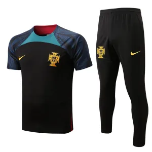 PORTUGAL NATIONAL TEAM BLACK TRAINING SOCCER TRACK KIT 2022-23