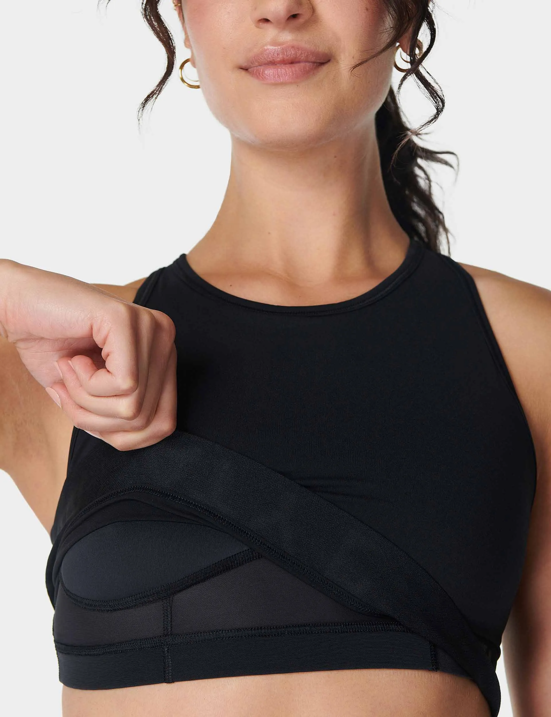 Power Logo Medium Impact Cropped Vest - Black