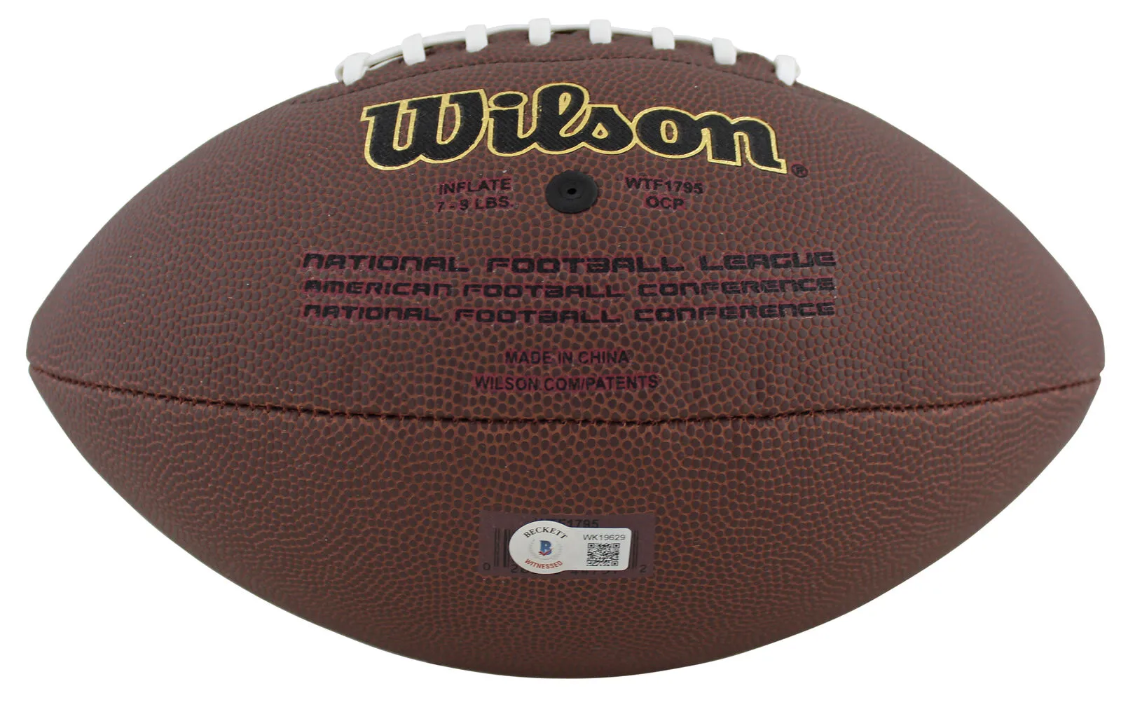 Rams Marshall Faulk Authentic Signed Super Grip Nfl Football BAS Witnessed