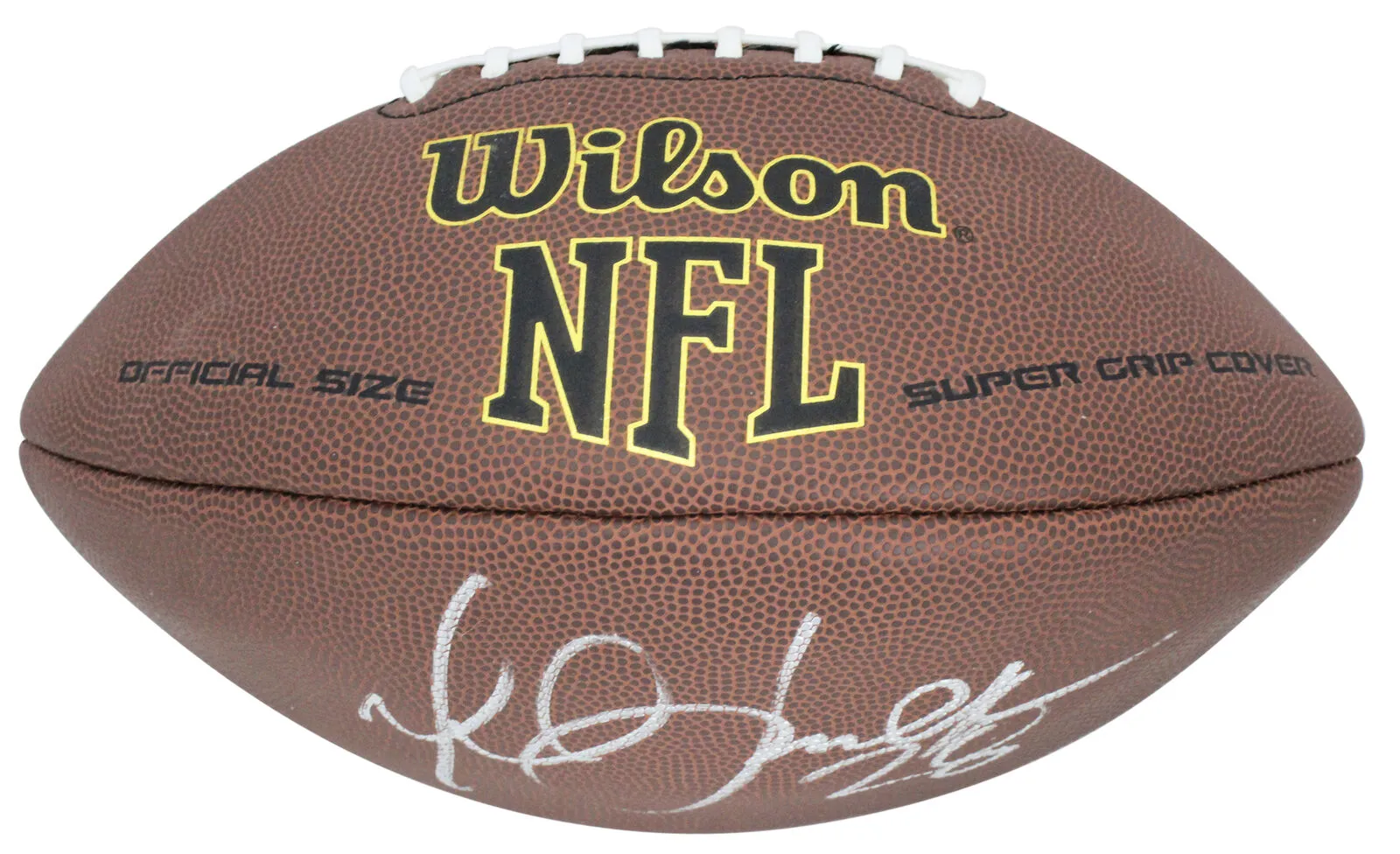 Rams Marshall Faulk Signed Wilson Super Grip Football W/ Case BAS Witnessed