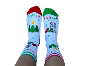Running Holiday "Oh what fun, It is to run! Crew socks
