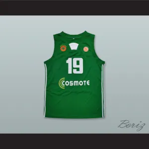 Sarunas Jasikevicius 19 Panathinaikos BC Green Basketball Jersey