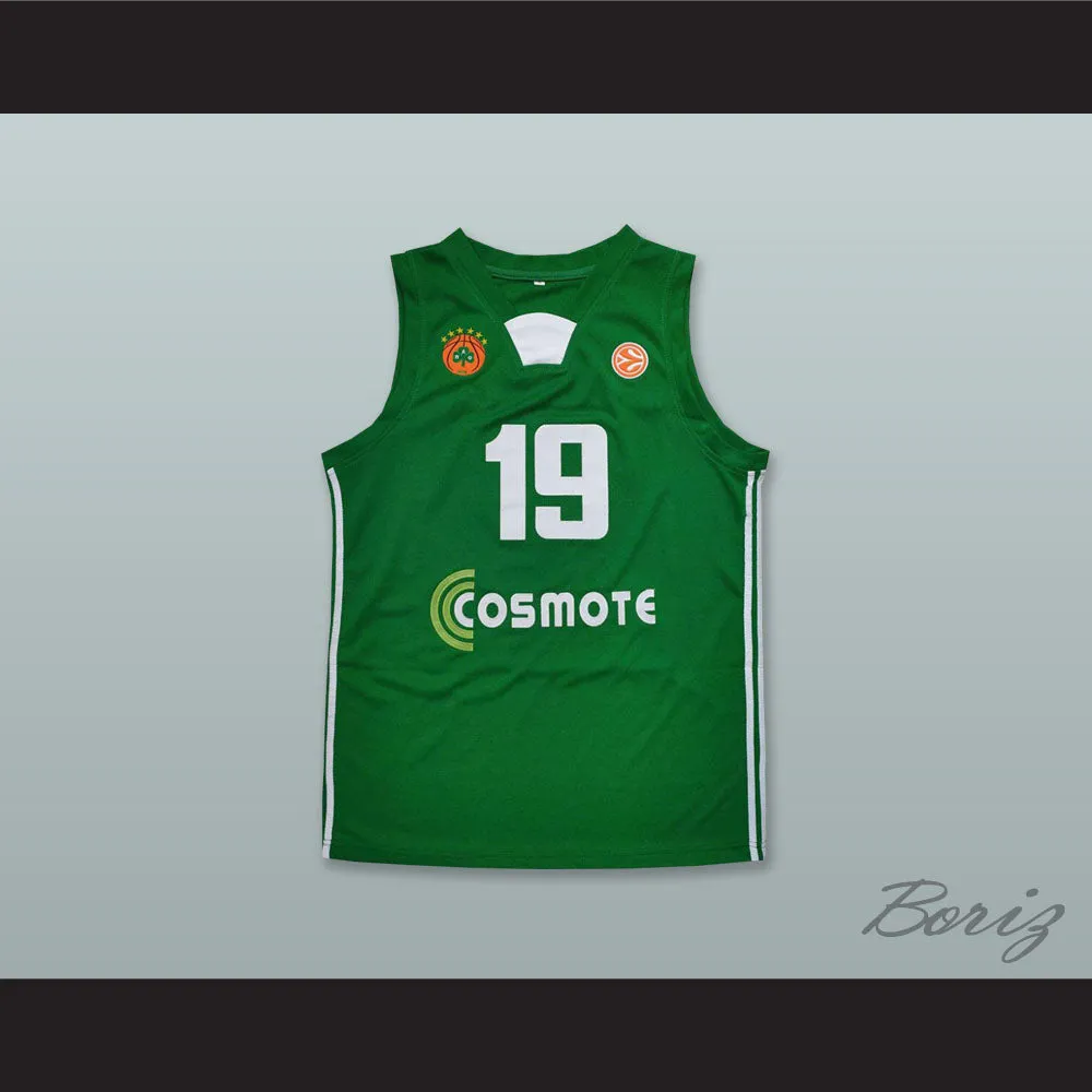 Sarunas Jasikevicius 19 Panathinaikos BC Green Basketball Jersey