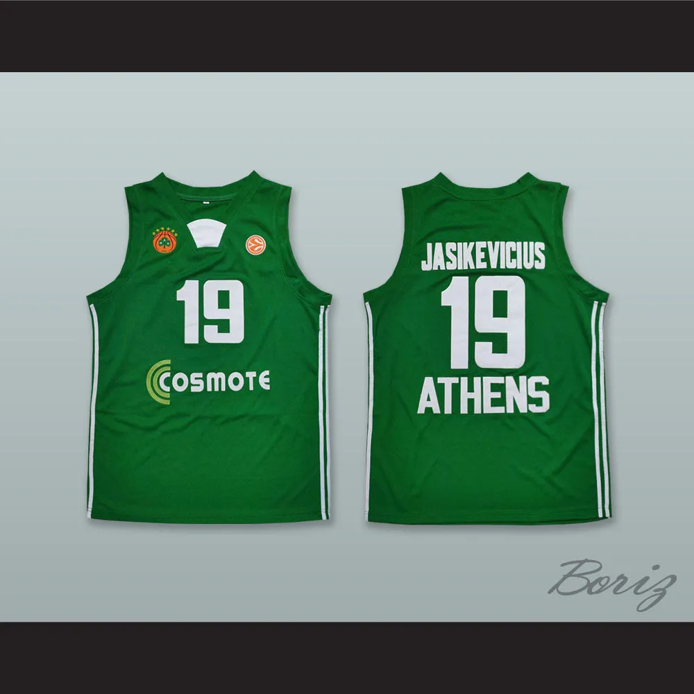 Sarunas Jasikevicius 19 Panathinaikos BC Green Basketball Jersey