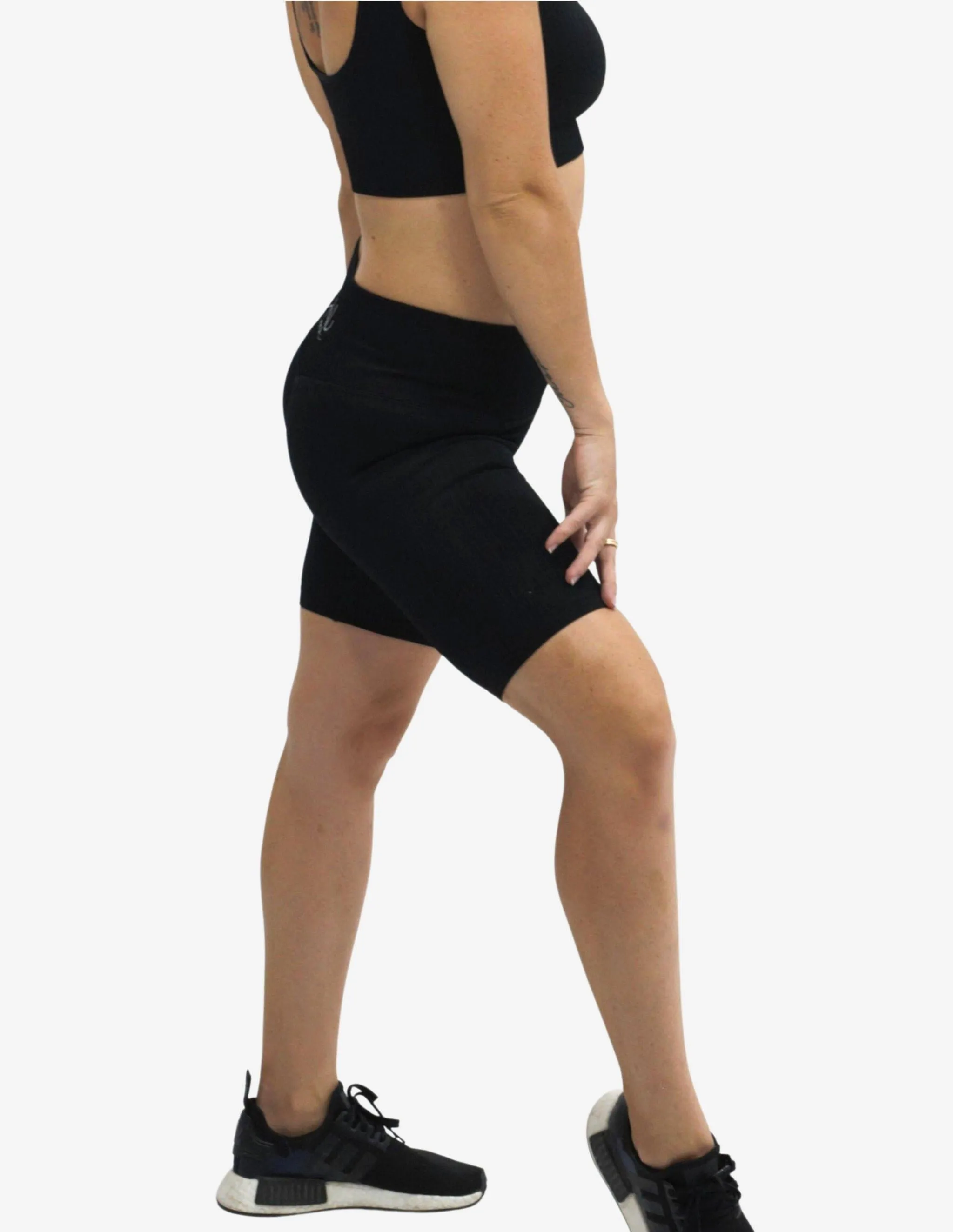 Seamless Ribbed Short Black