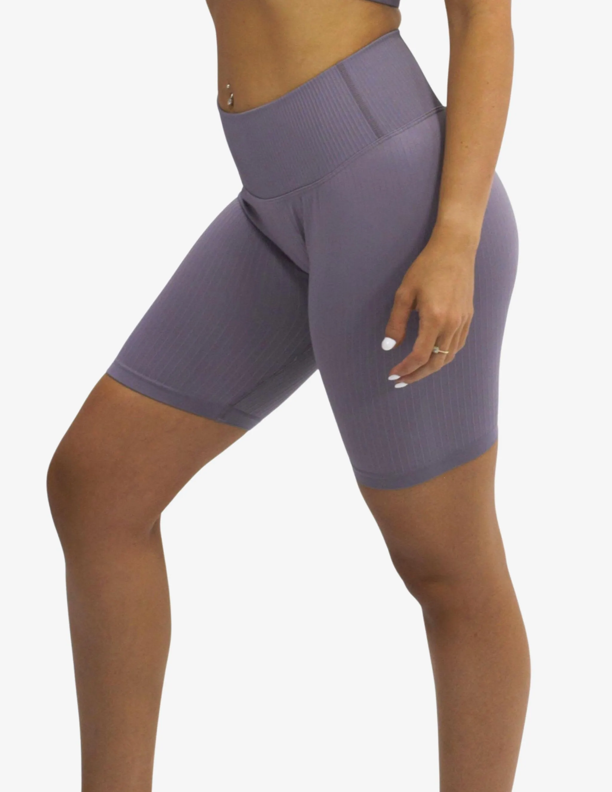 Seamless Ribbed Short Dark Taupe