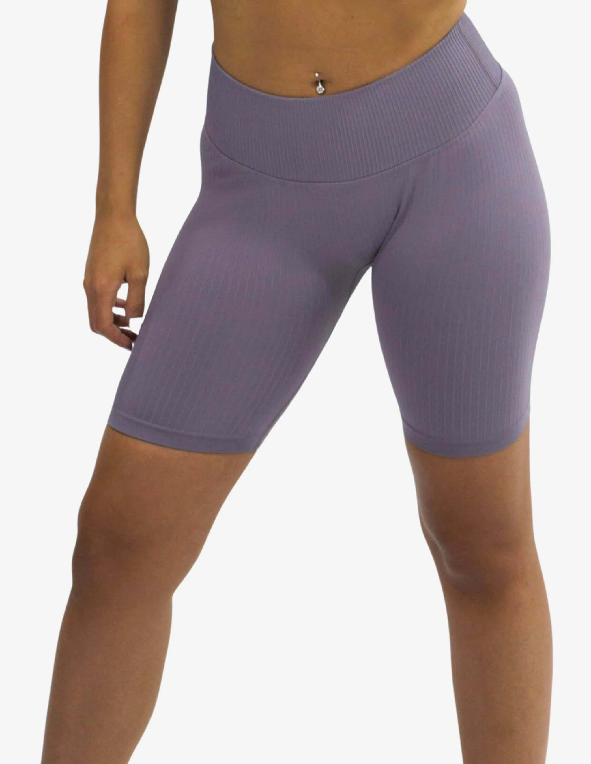 Seamless Ribbed Short Dark Taupe
