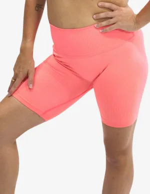 Seamless Ribbed Short Fluro Orange