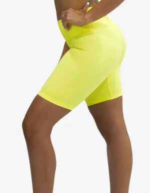 Seamless Ribbed Short Fluro Yellow