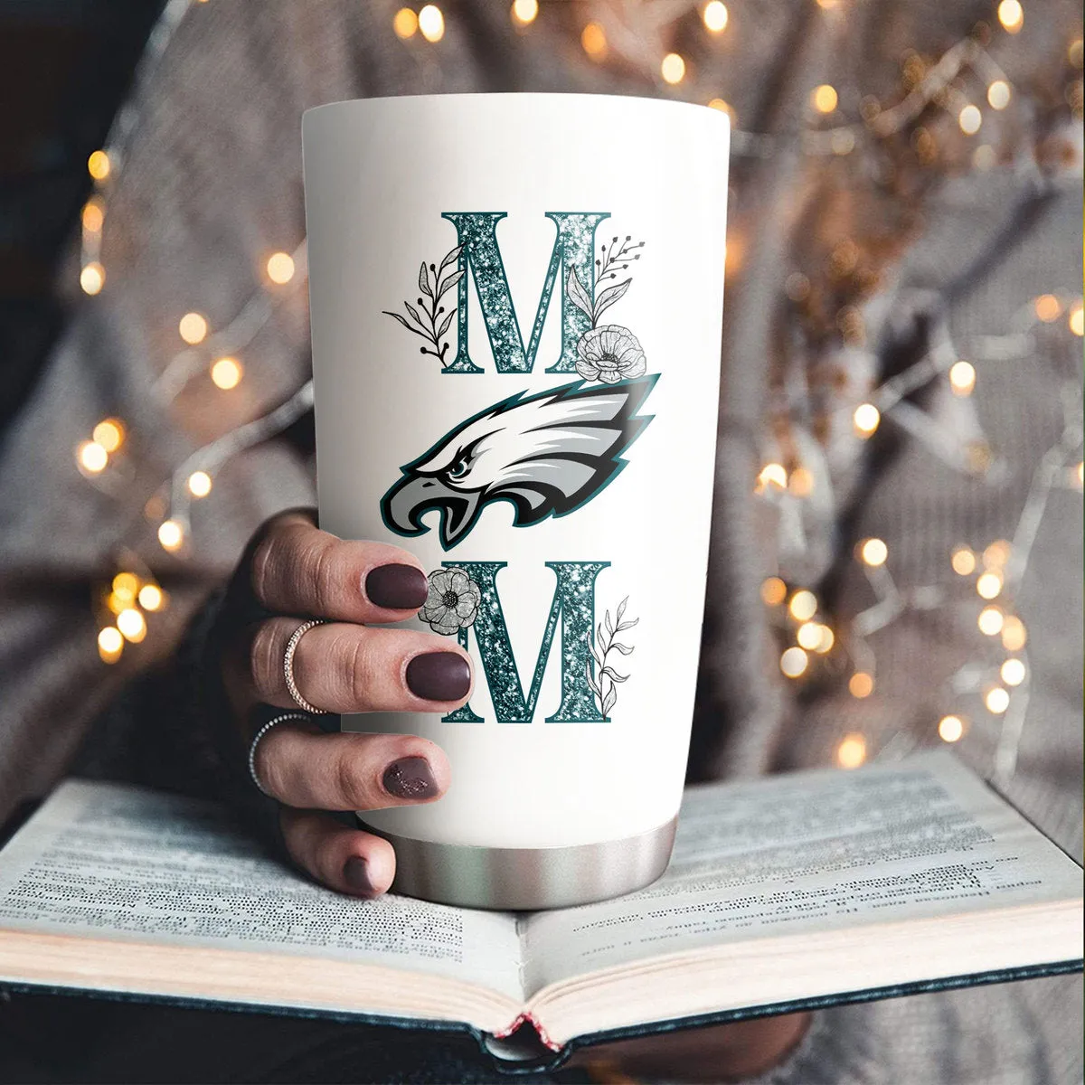 She Is Strong Mom Tumbler - Best Gift For Mother's Day, Philadelphia Football