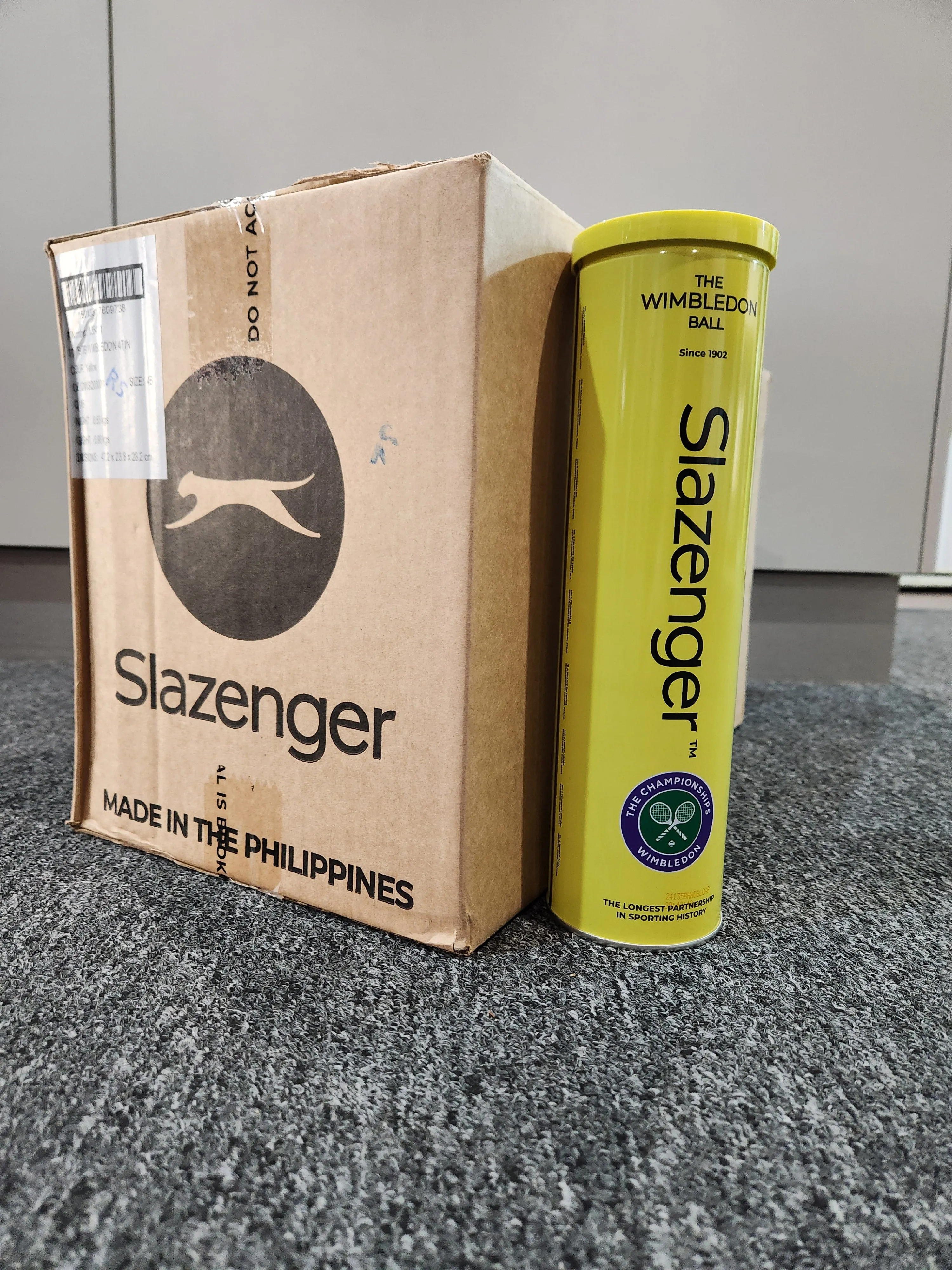 Slazenger Wimbledon 4 Ball Tin (Yellow Can) Carton of 18 Cans