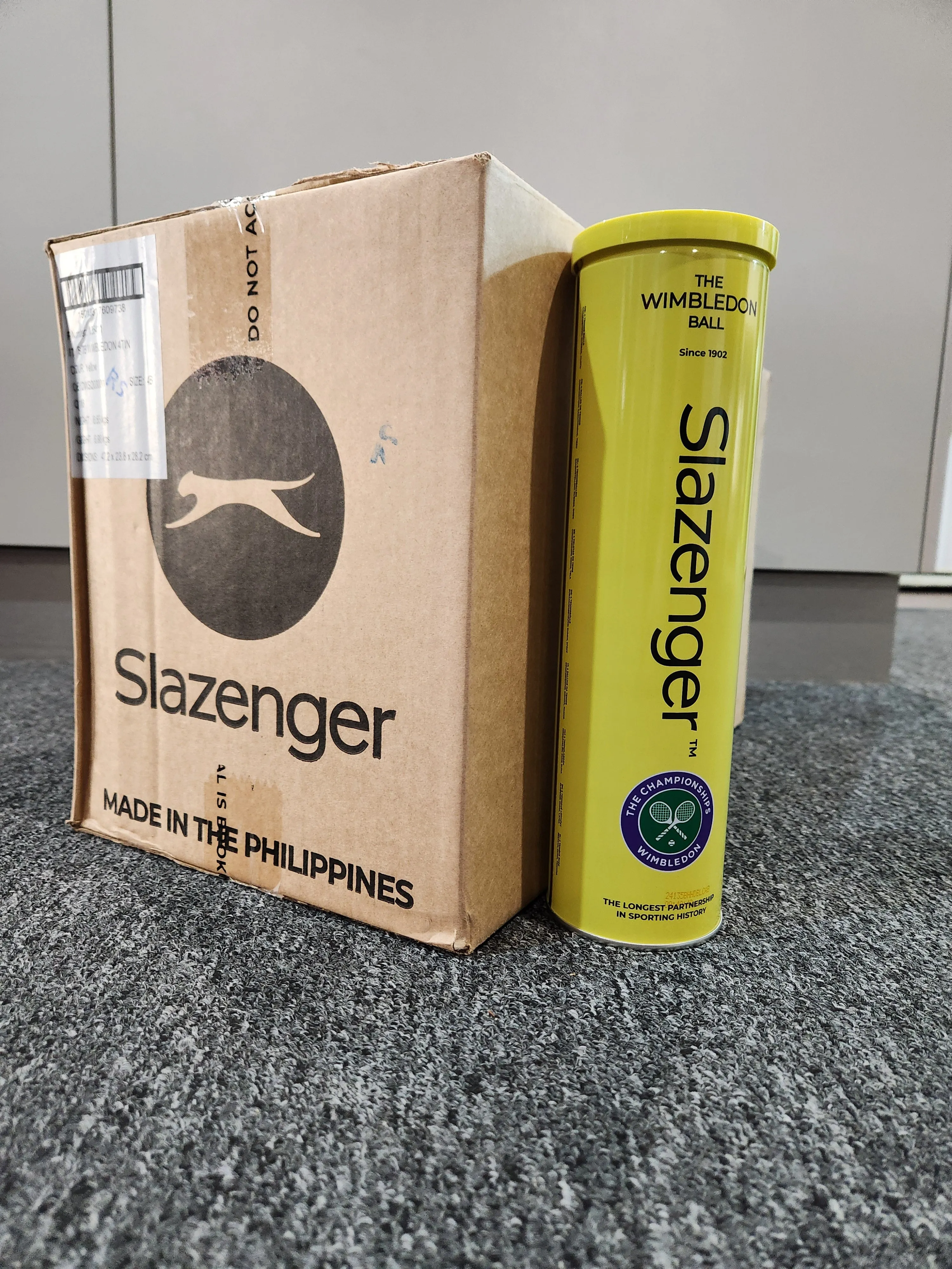 Slazenger Wimbledon 4 Ball Tin (Yellow Can) Carton of 18 Cans