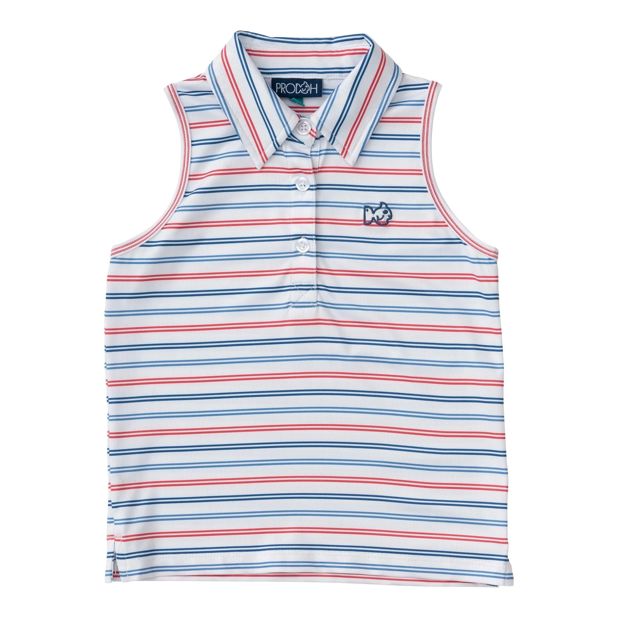Sleeveless Pro Performance Polo in USA Stripe