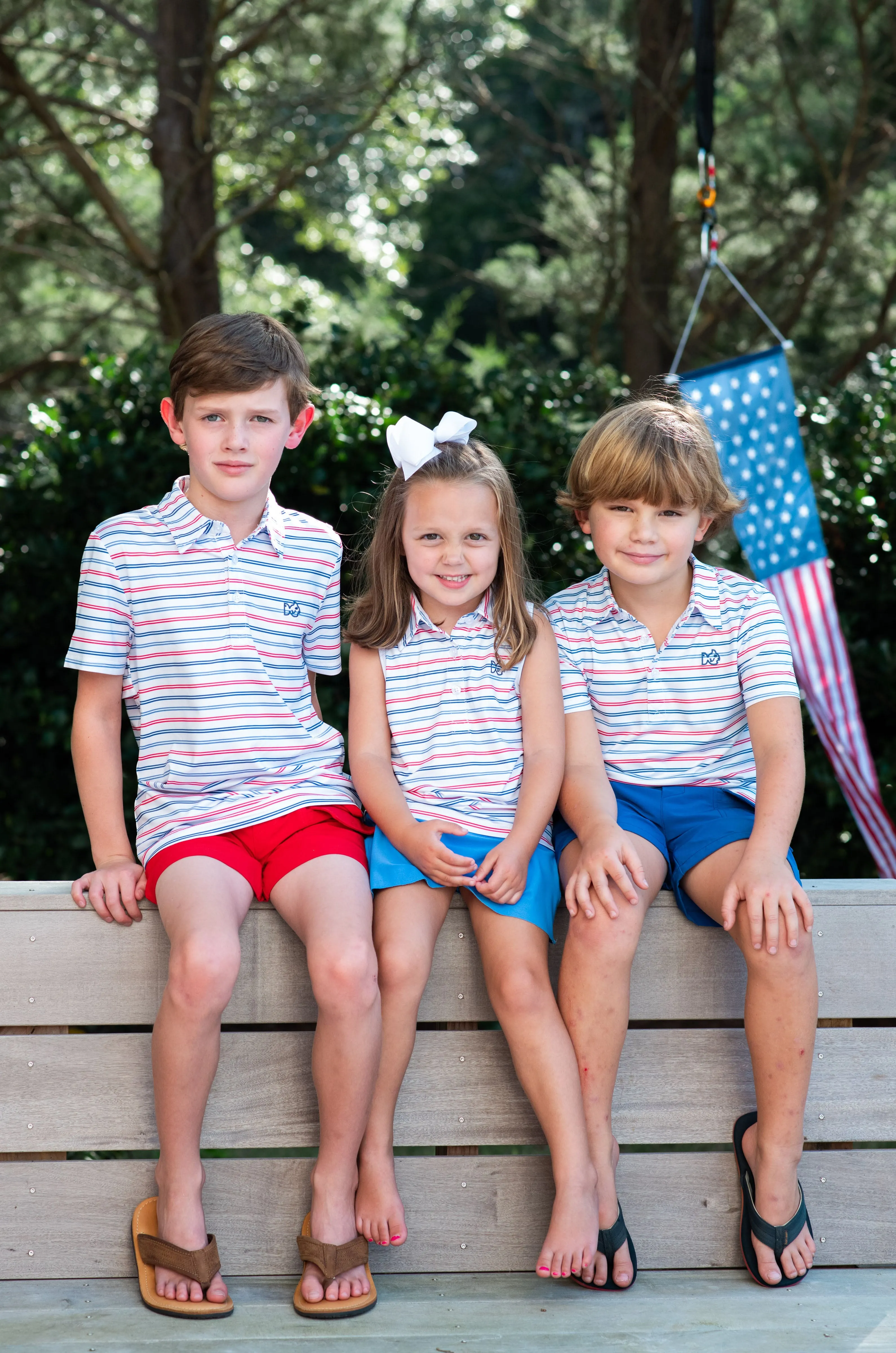 Sleeveless Pro Performance Polo in USA Stripe