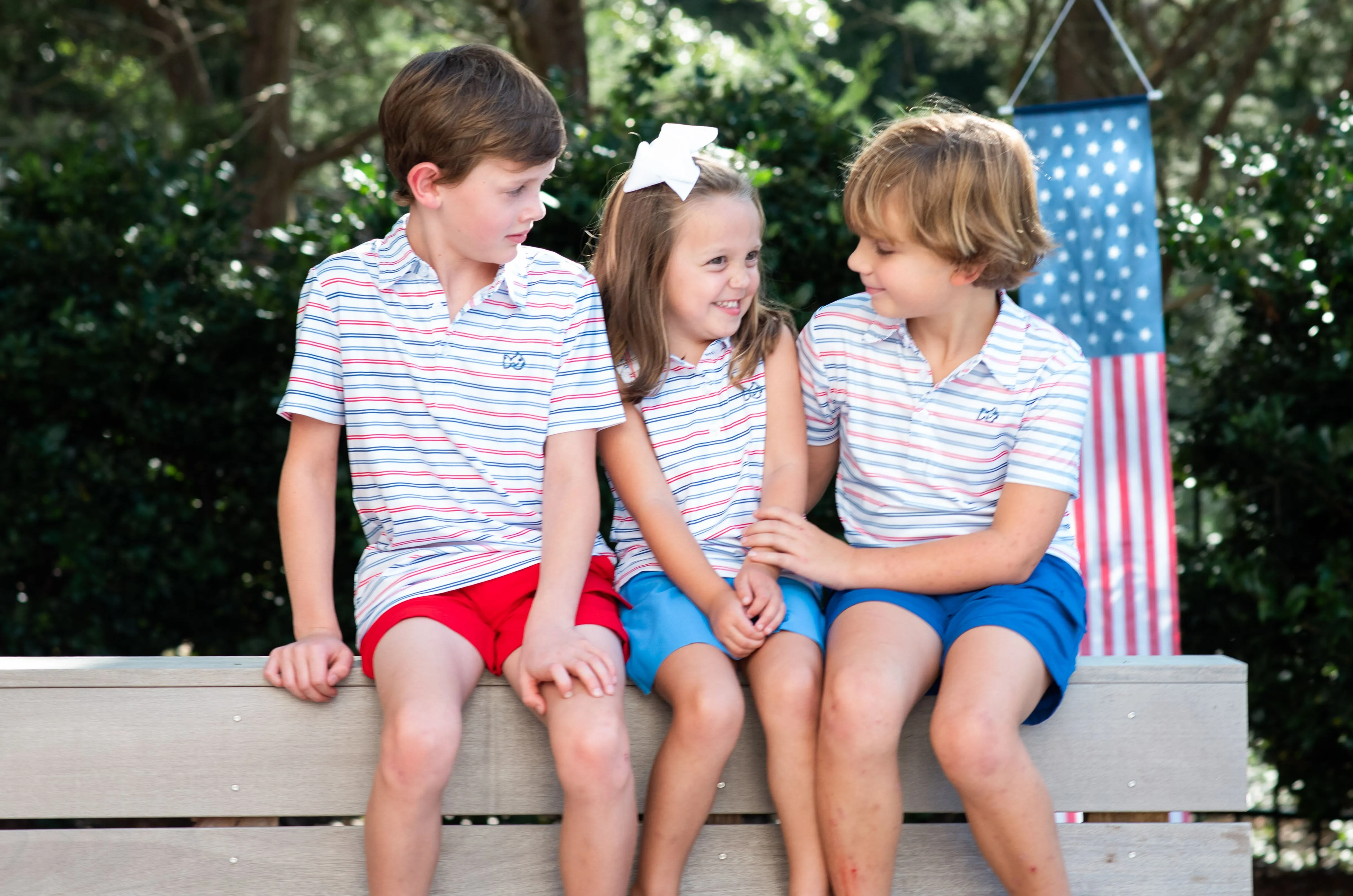 Sleeveless Pro Performance Polo in USA Stripe