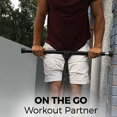 SLOVIC Fitness Resistance Band - 42-inch Loop with Door Anchors | Pull up Training Bands for Calisthenics | with Workout Guide | 3 Years Warranty