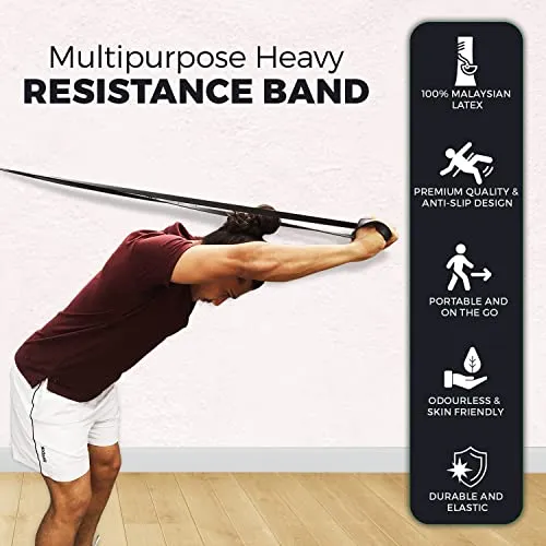 SLOVIC Fitness Resistance Band - 42-inch Loop with Door Anchors | Pull up Training Bands for Calisthenics | with Workout Guide | 3 Years Warranty